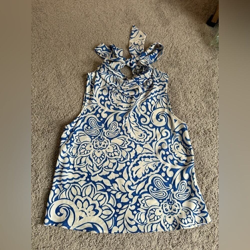 ZARA TIED PRINTED TOP - SIZE S - BRAND NEW WITH TAG